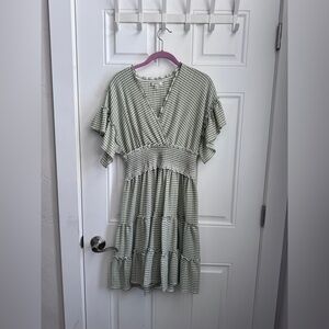 Green Gingham Ruffle Dress